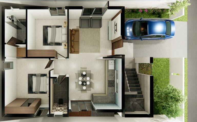 2 BHK Houses Rajahmundry Floor Plan